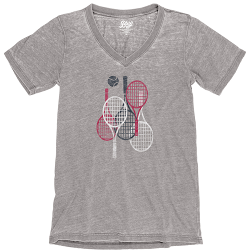 Red, White & Blue Racquets Burnout Tee
