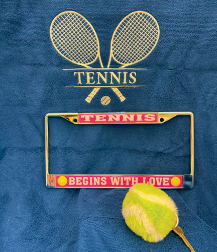 Day 3 - Tennis Car Seat Protector, Plate Frame & Key Fob