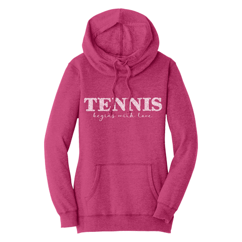 Tennis Begins With Love Cowl Neck Hoodie